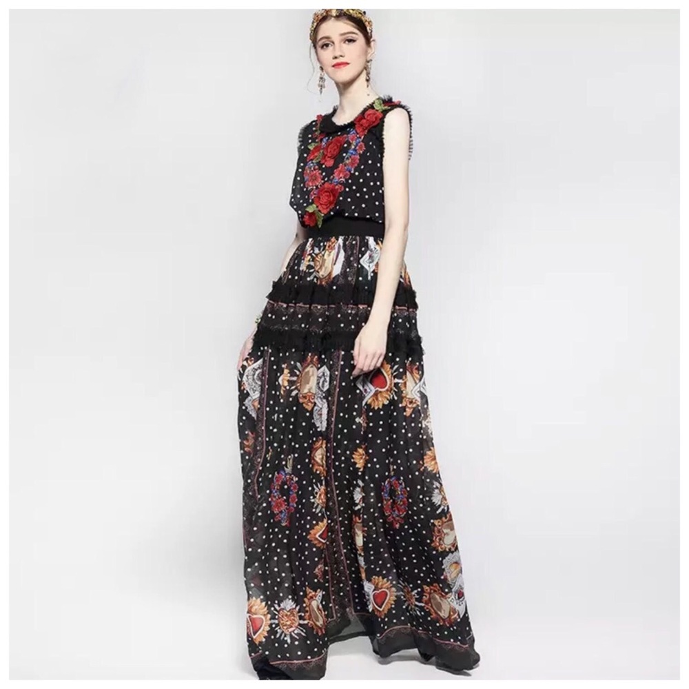The Anina Silk Floral Maxi Dress - Picture 2 of 8